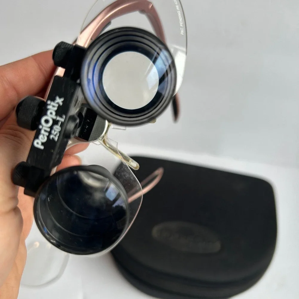 PeriOptix 250-L Flip Up Dental Loupes Hogies Frame Rose Gold 2.5x TTL
